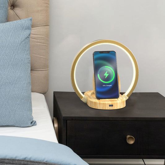 Smart Glow Lamp Wireless Speaker Desk Light With 10W Fast Charging USB
