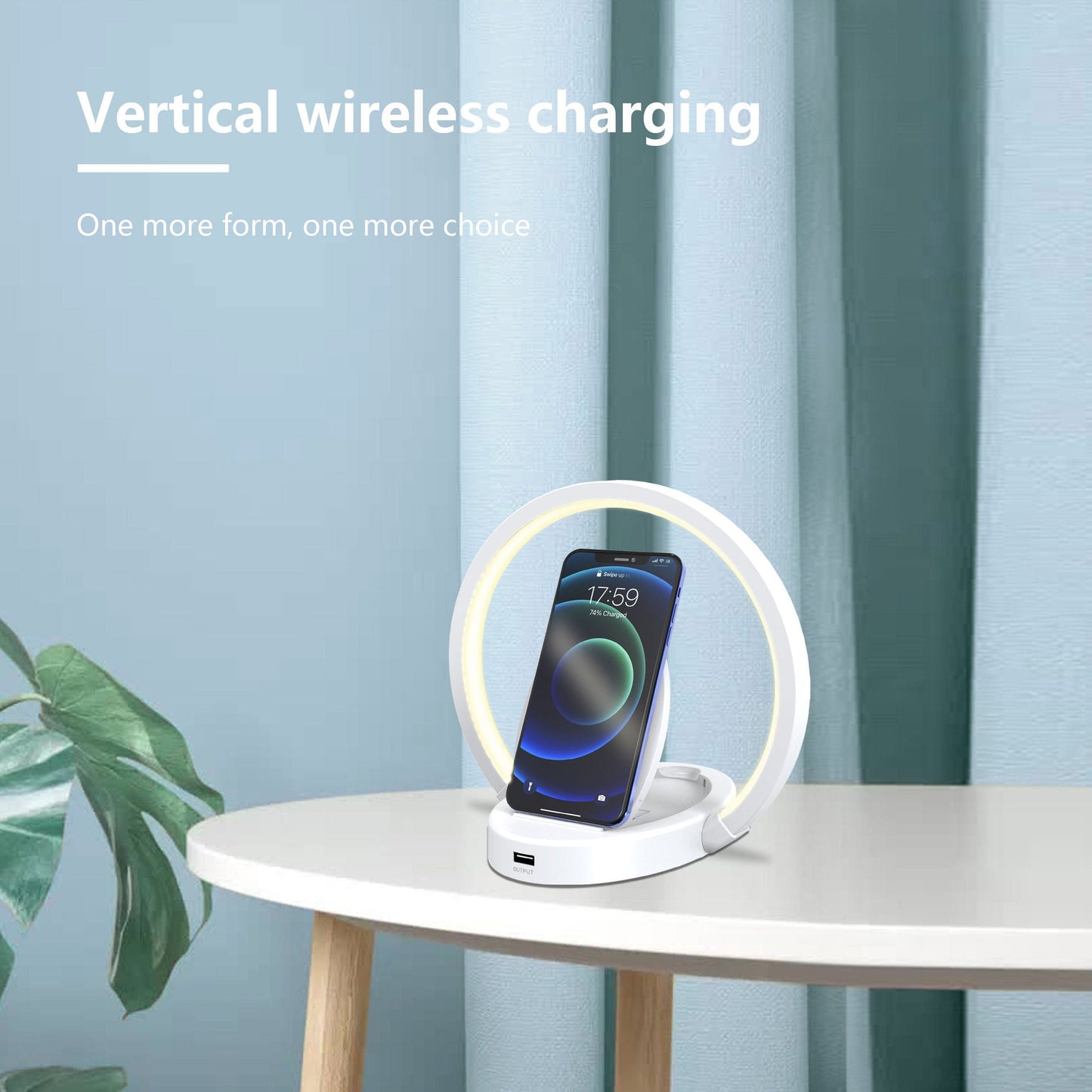 Smart Glow Lamp Wireless Speaker Desk Light With 10W Fast Charging USB